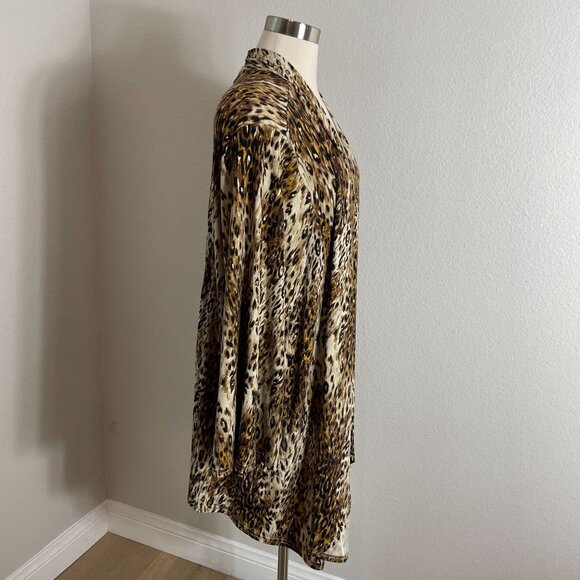 Added Dimensions for Catherines Womens Plus 3X Metallic Animal Print Cardigan - Picture 7 of 14